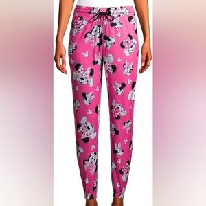 Disney Minnie Mouse jogger style sleepwear bottoms drawstring  XL